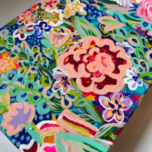 SOLD Original Art - Acrylic Contemporary Painting, Flowers, Garden/Surf Vibes - Picture 6 of 13